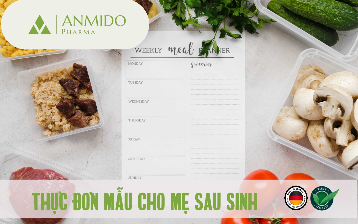 THỰC ĐƠN MẪU CHO MẸ SAU SINH